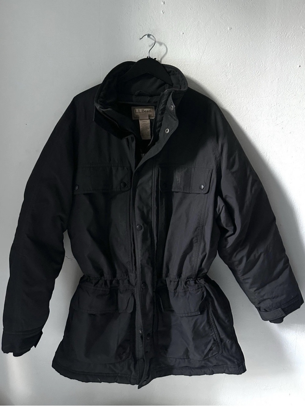 L.L.Bean Gore-Tex Goose Down Parka Jacket Mens Tall Medium Black Waterproof Coat